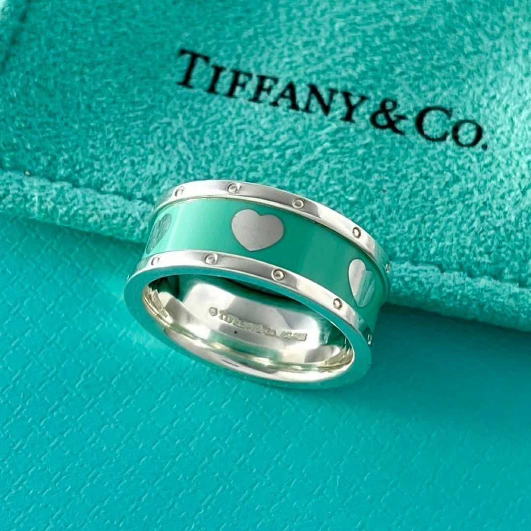 ティファニー　モダンハート バンドリング 13号 ティファニー 13号 ブルー エナメル ハート バンド リング RM3fe