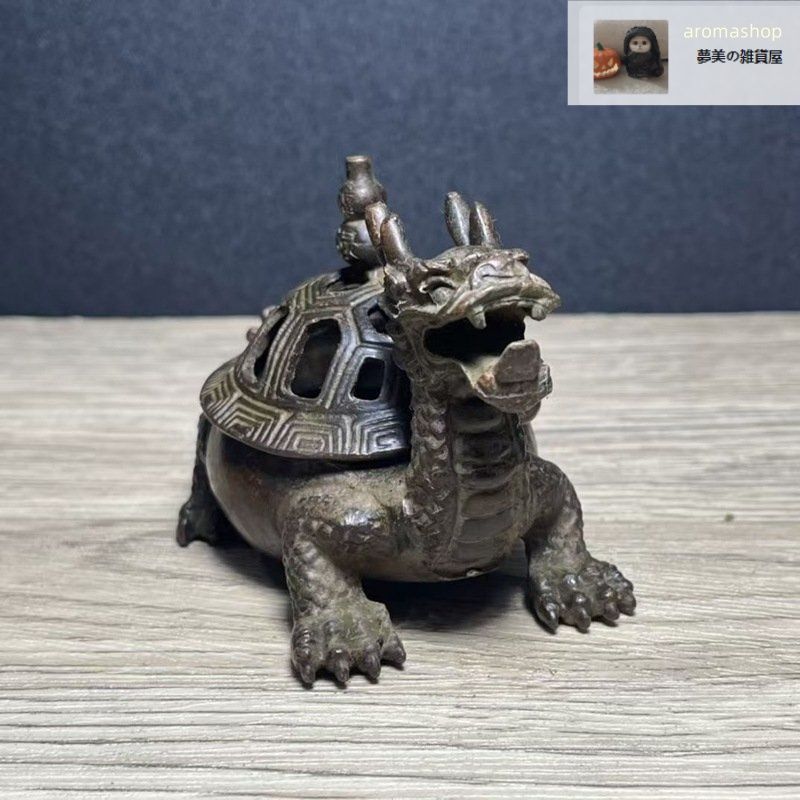 超美品! 金属 古銅彫 瑞獣 金 銅器 開蓋香炉 香炉 香道具