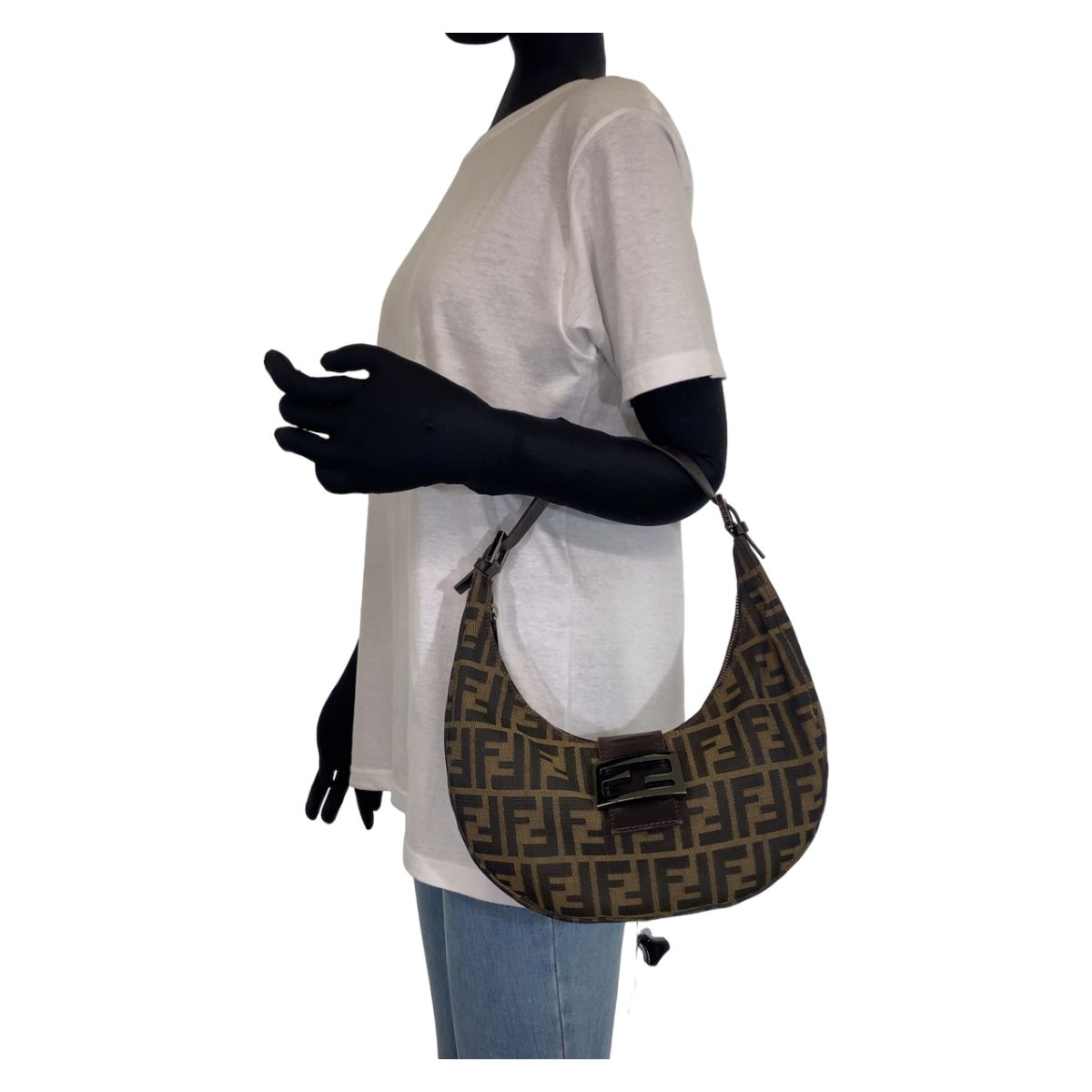FENDI フェンディ ズッカ マンマバケット ブラウン 茶 シルバー金具