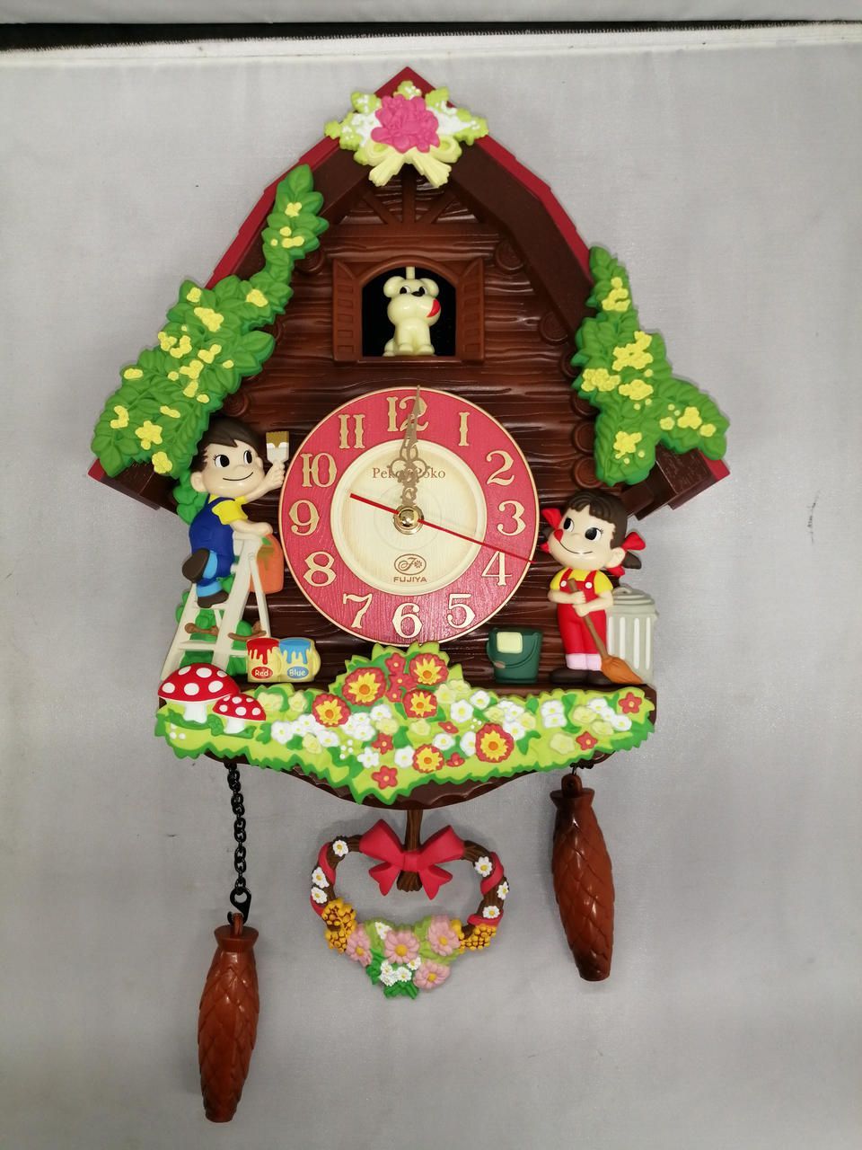 不二家 ペコちゃん振り子時計 Fujiya Peko-chan Pendulum Clock