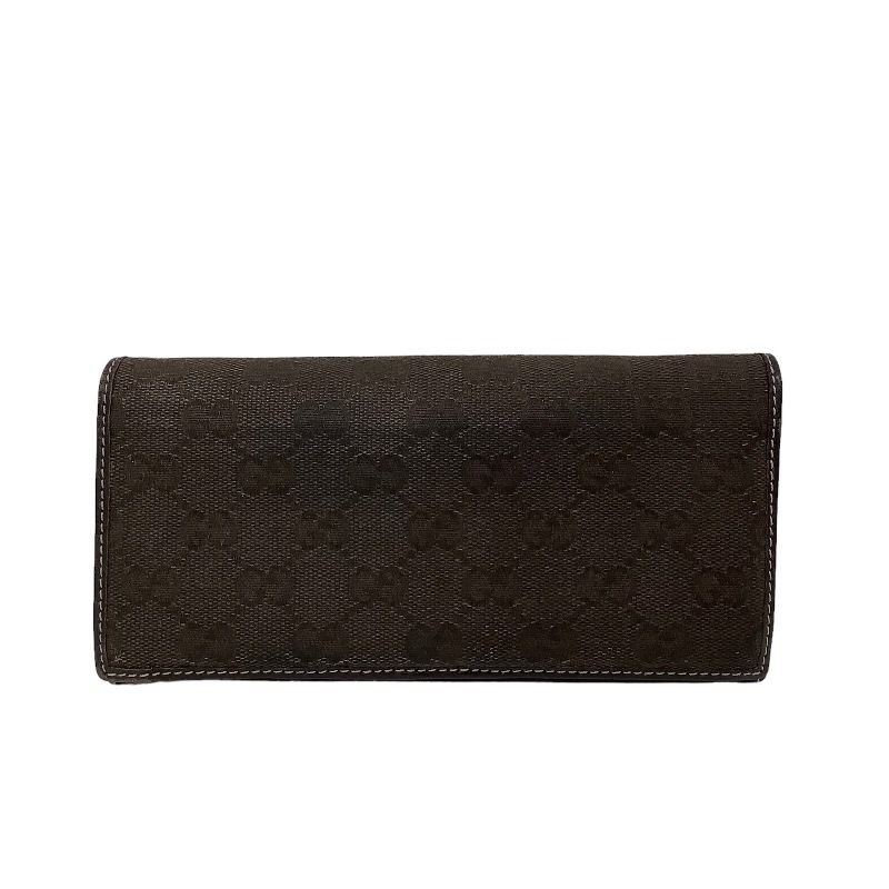 GUCCI グッチ ブラウン系2つ折りGG柄長財布 118377 GGキャンバス 