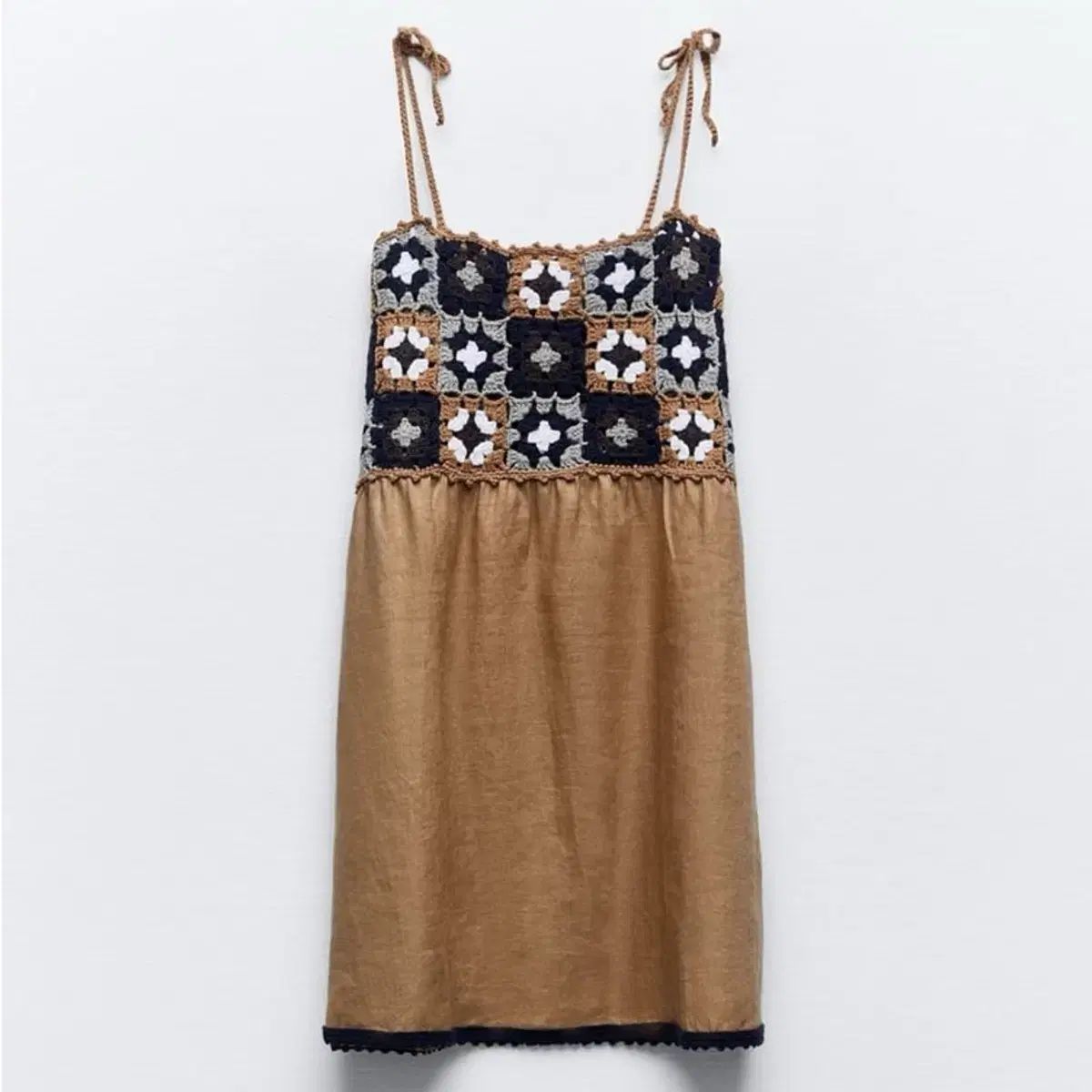 新品 クロシェ編みワンピース ZARA ZARA クロシェ編みフラワー