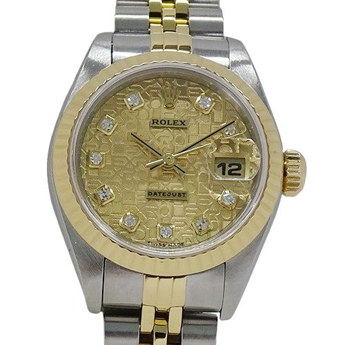 ロレックス ROLEX デイトジャスト 79173G P番 時計 レディース ブランド 10P ダイヤモンド コンピューター 自動巻き AT  ステンレス SS ゴールド YG コンビ 磨き済み 【中古】 - メルカリ