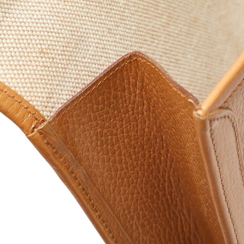 エルメス ジジェGM セカンドバッグ クラッチバッグ ブラウン レザー  