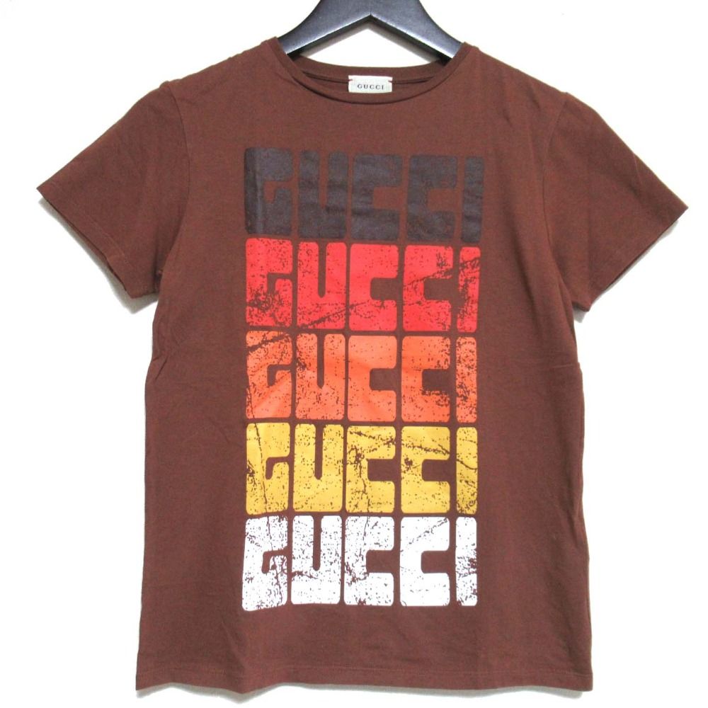 美品 GUCCI グッチ キッズ レターロゴプリント クルーネック 半袖 T