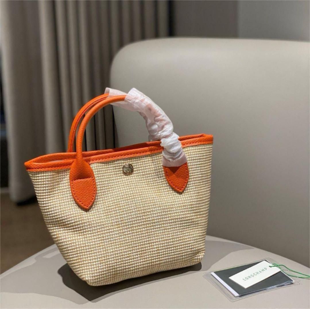 新品未使用 美品ロンシャン かごトップハンドルバッグ トートバッグ 
