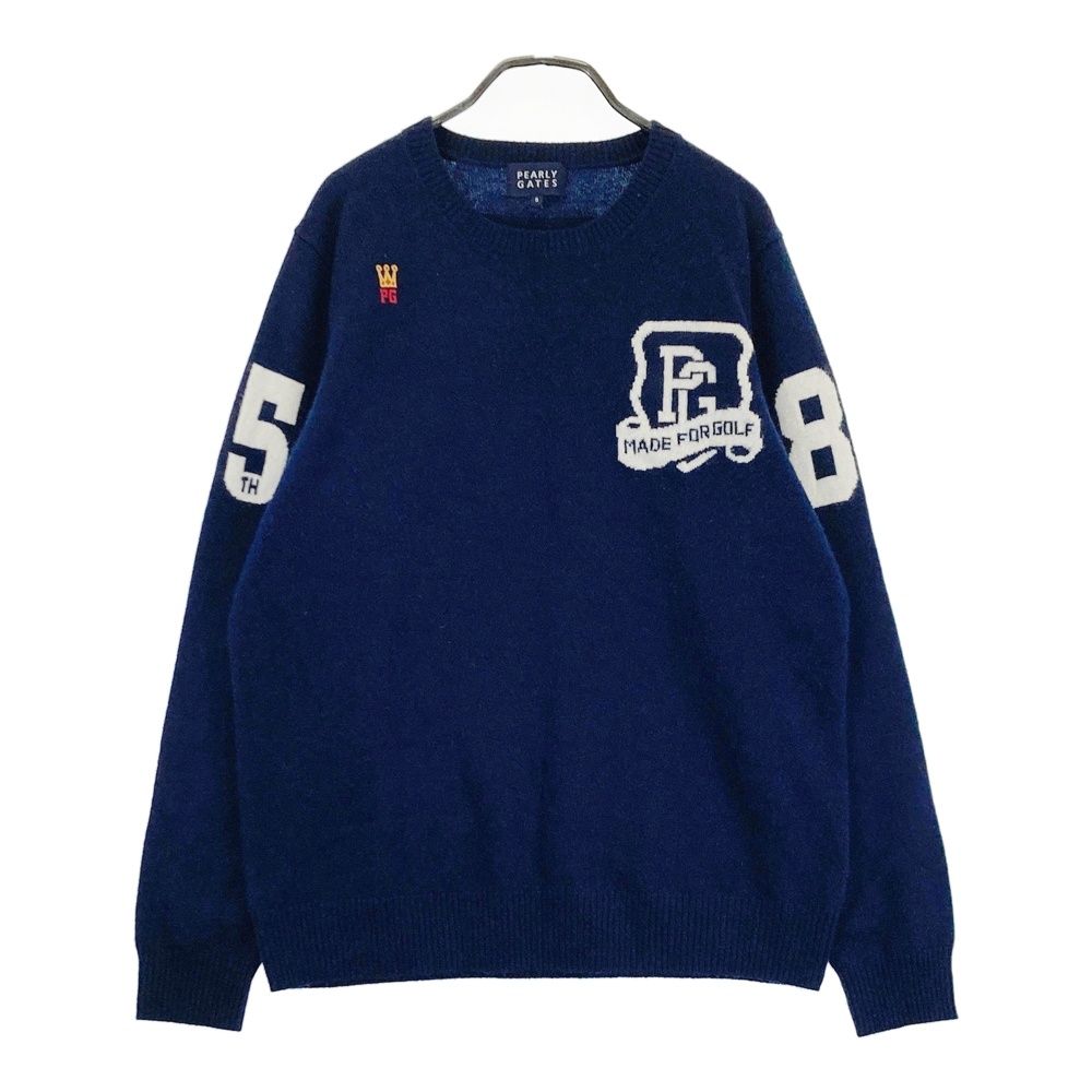 PEARLY GATES ネイビー ロゴセーター PEARLY GATES 【超美品】パーリーゲイツ セーター ネイビー×白 V