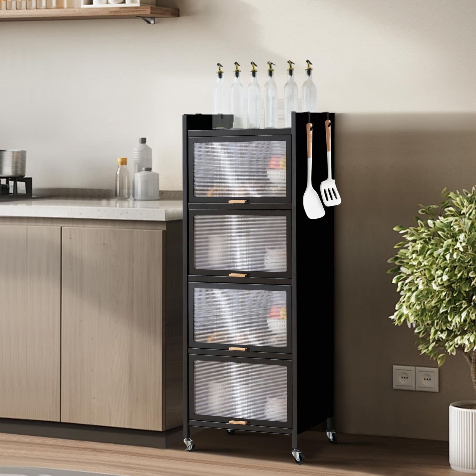 食器棚 キッチン収納 オープンラック本棚収納棚大容量透明扉5段付 防塵収納ラック 食器棚 キッチン収納 オープンラック本棚収納棚大容量透明扉5段付 防塵