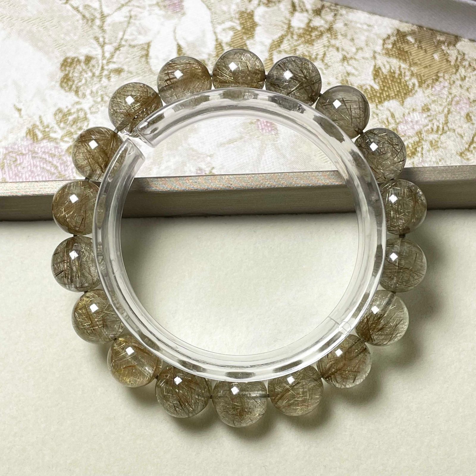 極上美品☆【シルバールチル】☆ブレスレット 銀針水晶 天然石B 原石 