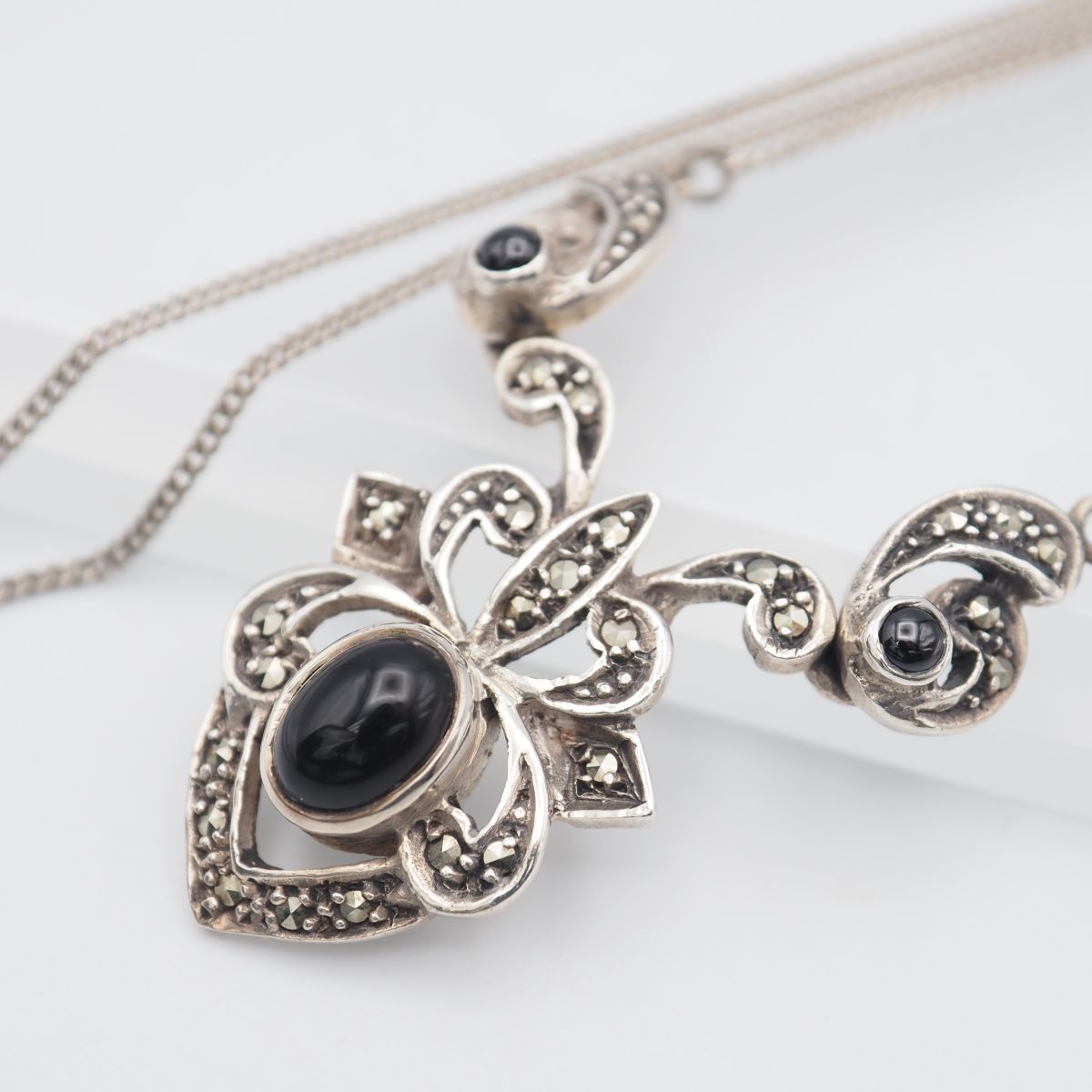 B316 オニキス マーカサイト マルカジット STERLING SILVER925