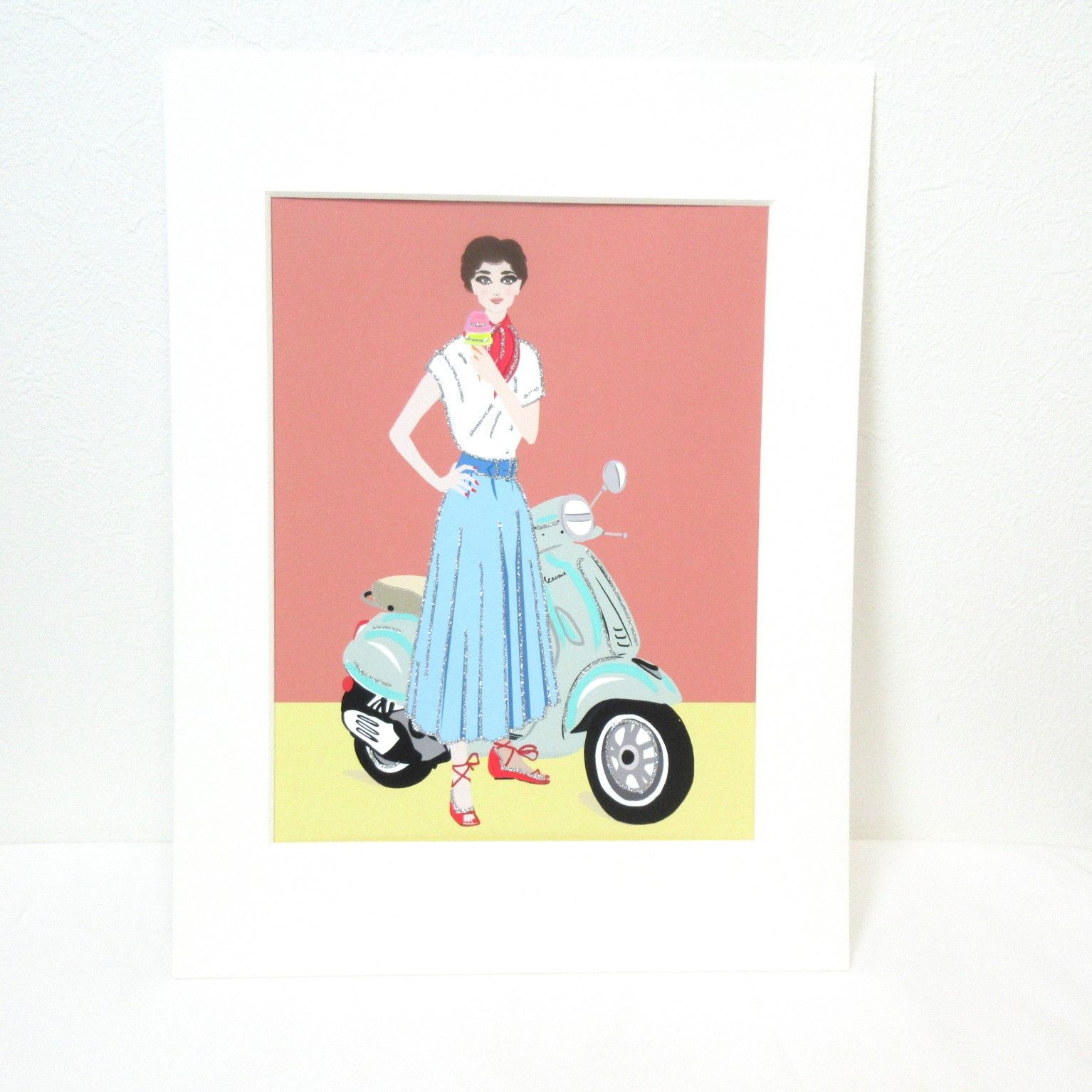 212614】 VERRIER ヴェリエハンドクラフテッドN.Y アートプリント バイク女性 - メルカリ