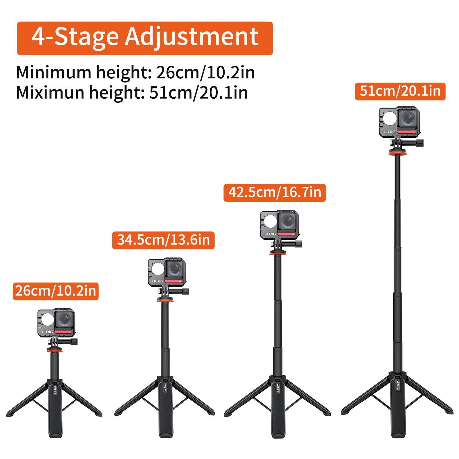 色: 51CM】Osznmmg GoPro三脚 自撮り三脚 51cm延長 軽量 - メルカリShops