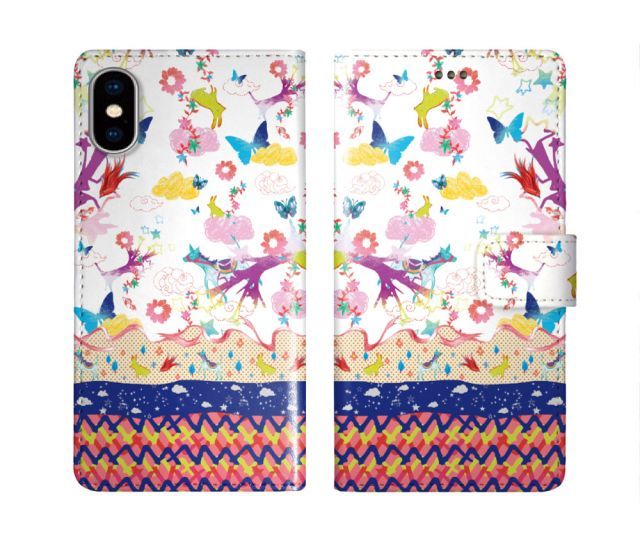 [Google Pixel 9 Pro XL] iPhone16 ケース スカラー スマホケース 手帳型 iPhone16 Pro ケース アイフォン16 15 14 13 12 11 スマホカバー 全機種対応 手帳 ScoLar メルヘン 馬 蝶 フラワー 