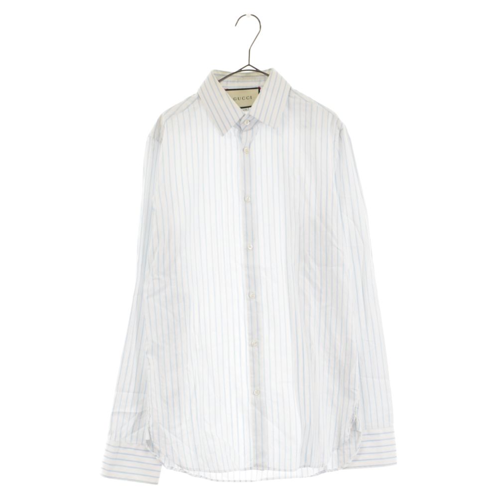 GUCCI (グッチ) Stripe L/S Shirt ストライプ 長袖シャツ ブルー/ホワイト 513287