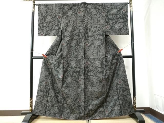 平和屋着物○本場大島紬 筏人物草木文 正絹 逸品 未使用 CAAX4431ut