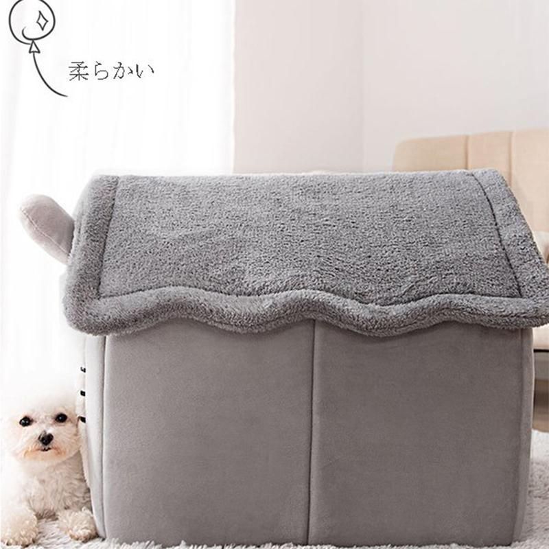  犬 猫 PET HOUSE ペットハウス 折りたたみ 犬ハウスドーム型 室内用 ドーム型 ペットベッド 暖かい 洗えます 小型犬 犬小屋 おし あごまくら 枕 ベッド マット カバー