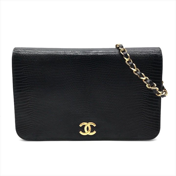 良品 CHANEL シャネル ココマーク リザード プッシュロック フル  