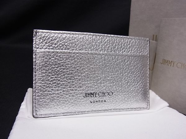 □新品□未使用□ JIMMY CHOO ジミーチュウ レザー カードケース パスケース 定期入れ カード入れ シルバー系 AP3444 - メルカリ