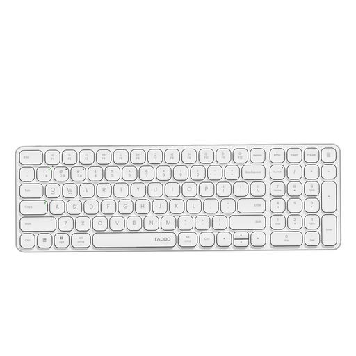 RAPOOE9350Lキーボードワイヤレス無線充電式静音4台デバイス同時接続可能テンキー付き超薄型インジケータライト付き90日間のバッテリー寿命99キーキーボードWindows/Mac/Linux/Chrome対応ホワイト