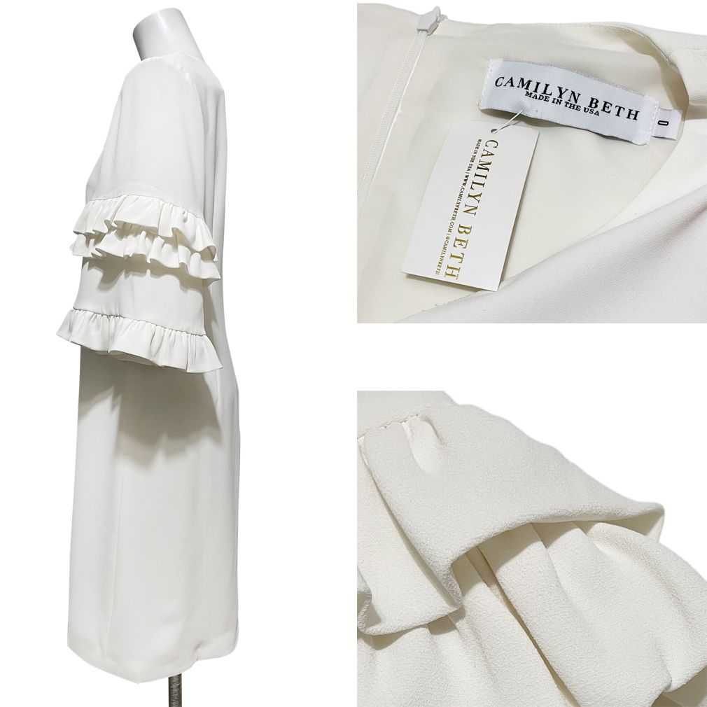 新品キャミリンベスCAMILYN BETHフレアー半袖 ワンピース 白 #0 - メルカリ 