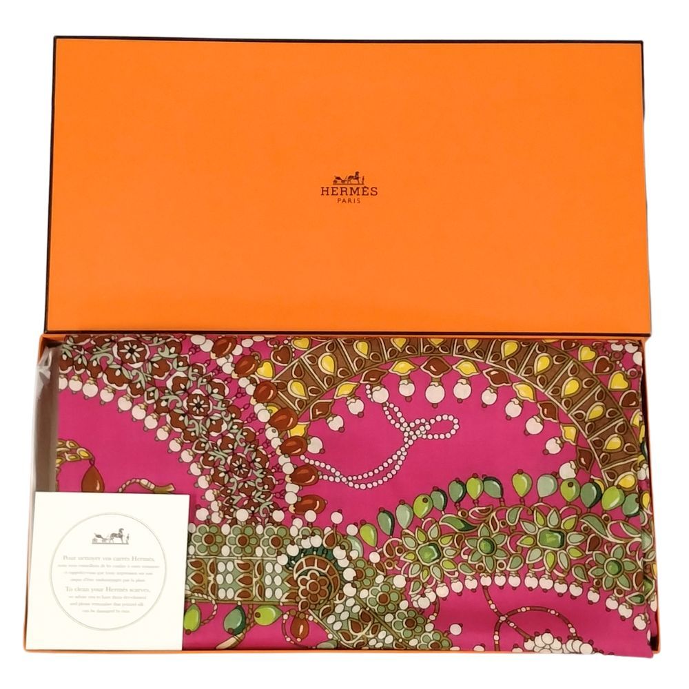 HERMES エルメス カシミア シルク スカーフ カレジュアン140