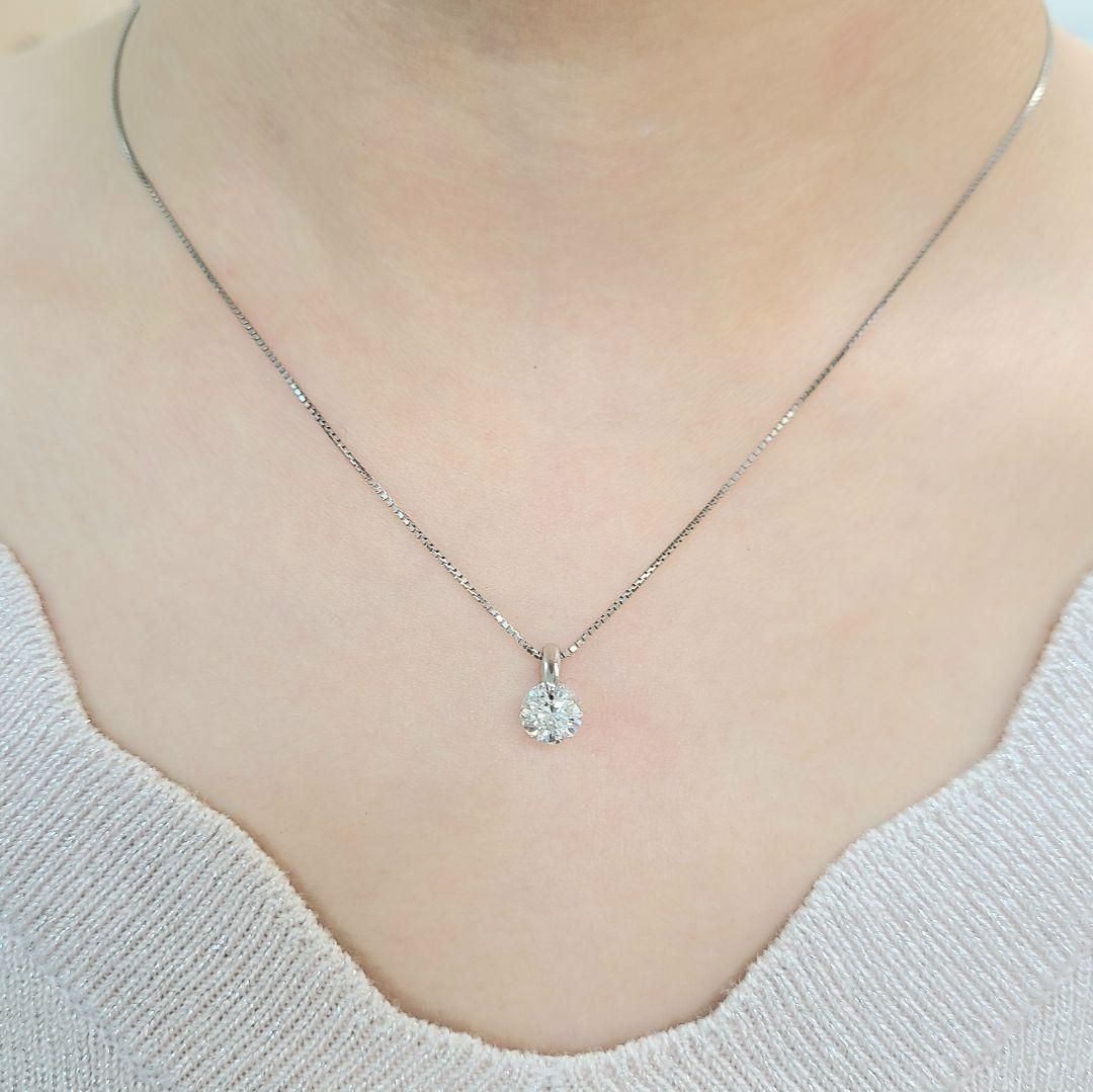 1ct ダイヤモンド H VS2 GOOD プラチナ 一点留 ネックレス 鑑定書付 Pt900 一粒 ペンダント 4月誕生石