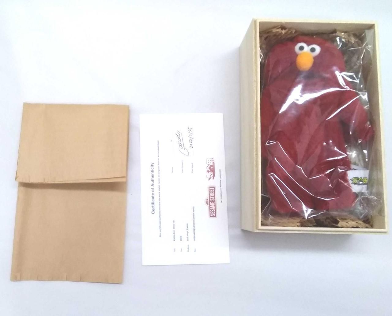 SESAME STREET - 気合田くん × Sesame Street エルモver. 桐箱 ゴッコ堂サイン 気合田くん × Sesame Street エルモver. 桐箱 ゴッコ堂 証明書