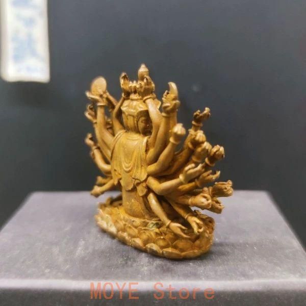 仏教美術 仏像 小仏像 準提菩薩 準提仏母仏像 銅製品 工芸品 置物 仏教美術 準提菩薩 準提仏母像身辺 千手観音小仏像 銅製 工芸品
