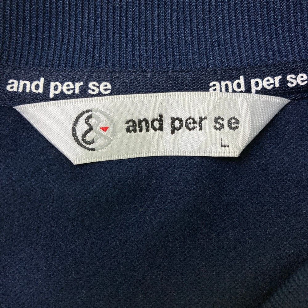 サイズ：L AND PER SE アンパスィ ジップジャケット ネイビー系