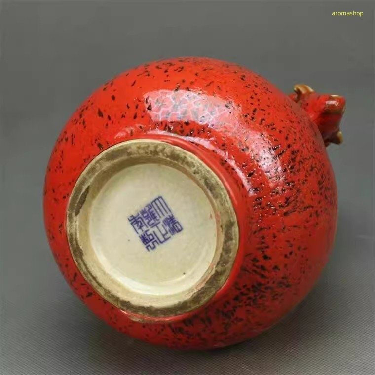 景徳鎮 花瓶 磁器 鹿頭双耳尊 鶏血紅 陶磁器 観賞花瓶 置物 中国