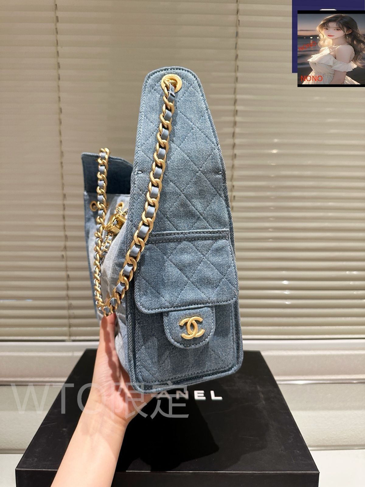 今日特価】Chanel シャネル 25sライトブルーデニムホボシリーズ