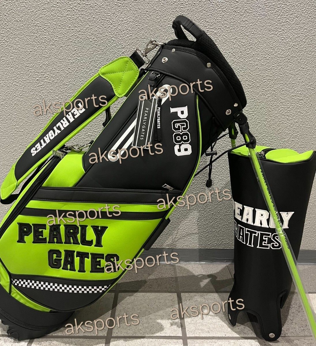 BEAMS GOLF キャディバッグ ブラック/グリーン BEAMS GOLF キャディバッグ ブラック/グリーン BEAMS GOLF キャディ