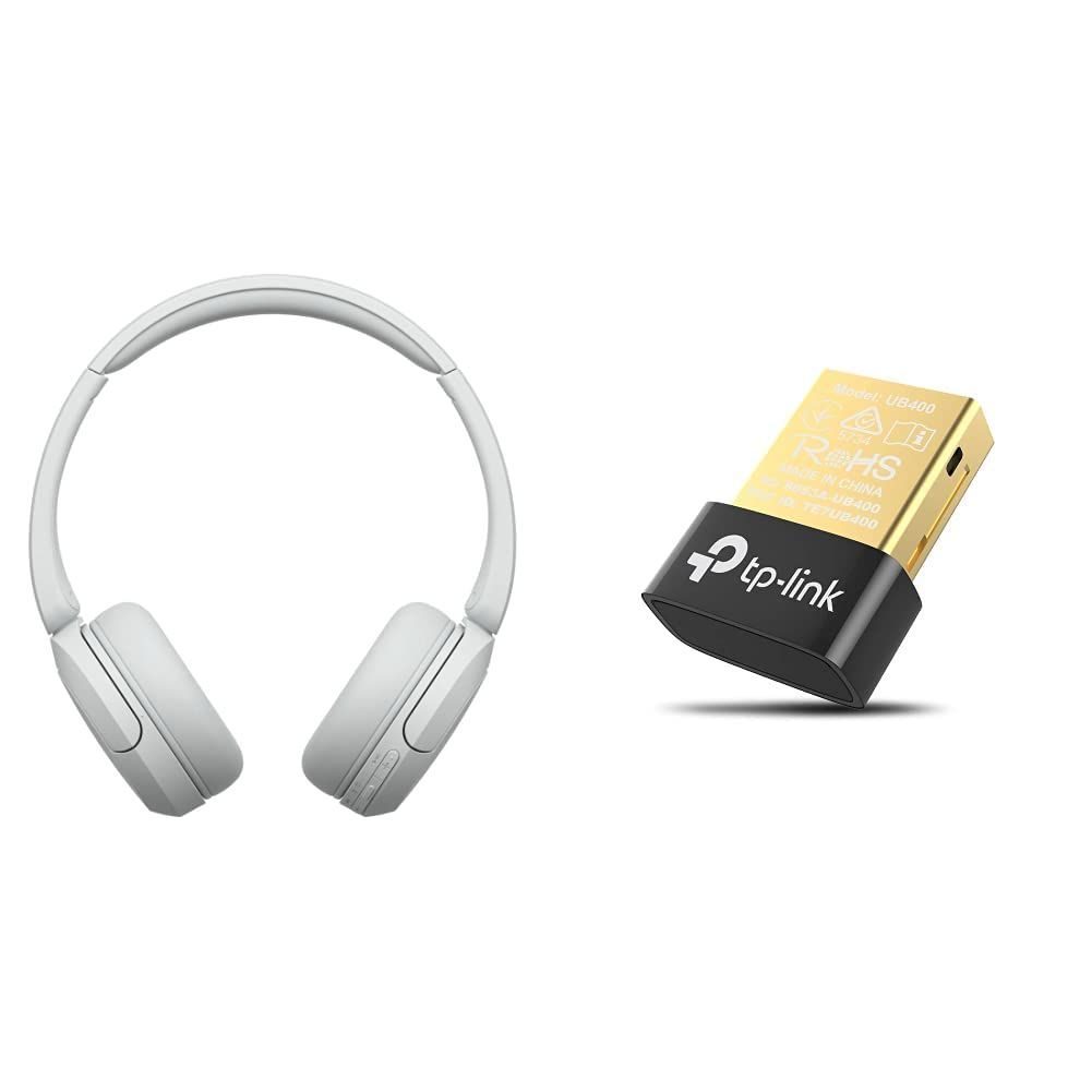 【在庫処分】TP-Link + ホワイト ホワイト Bluetooth Bluetooth PCにてBTヘッドホンを使いたい方。WH-CH520 】 セット USBアダプタ USBアダプタ と 【WH-CH520