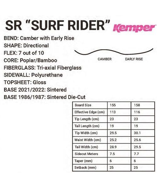 店頭受取対象外】 スノーボード 板 KEMPER ケンパー SURF RIDER サーフ