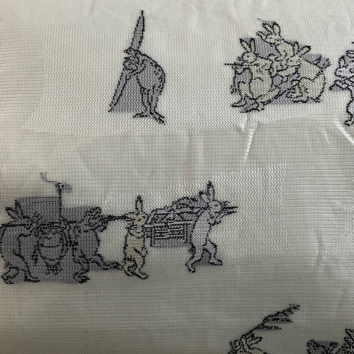 名古屋帯 名品 夏帯 絽 鳥獣戯画 白 正絹 【中古】 - メルカリ