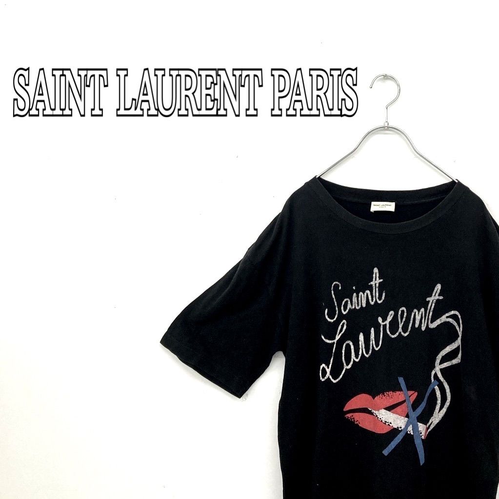 saint laurent paris 17ss リンガー　Tシャツ