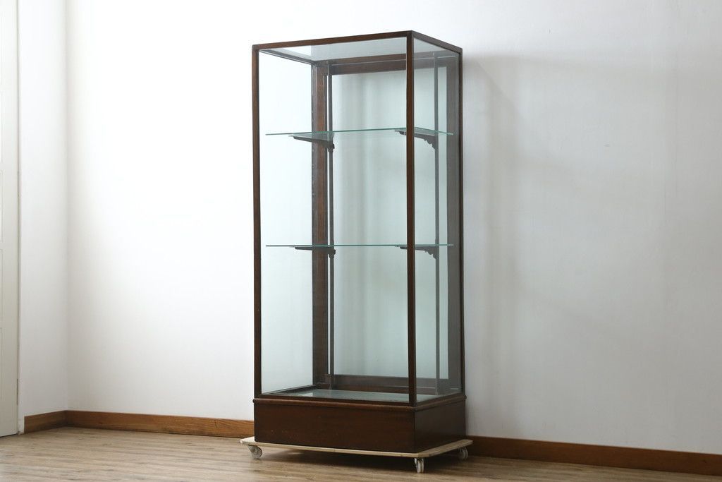 事前問合せ必須 Gケース イギリスアンティーク マホガニー材 おしゃれ キャビネット ガラスケース コレクションケース ディスプレイケース ショーケース 飾り棚 陳列棚 店舗什器 英国 リペ