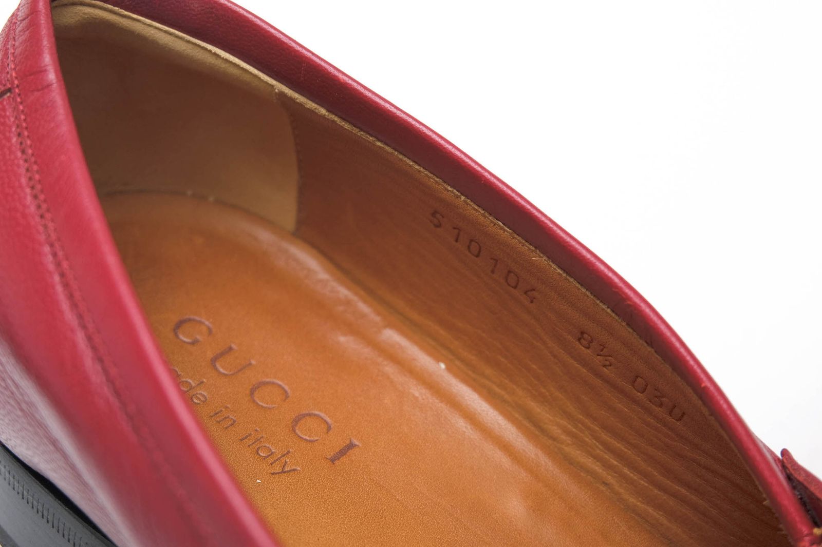グッチ GUCCI スリッポン シューズ 靴 メンズ 男性 男性用 レザー 革 本革 レッド 赤 510104 Goatskin Feline Ginger Loafer レザーソール マッケイ製法