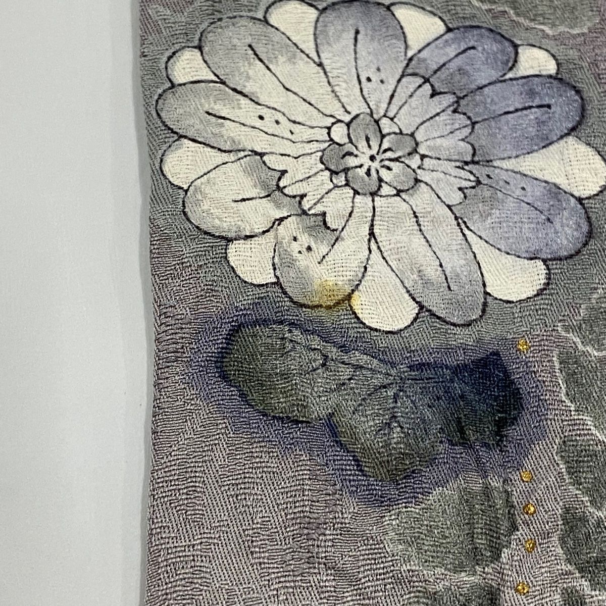 付下げ 身丈168.5cm 裄丈68.5cm L 袷 林淳一 落款 辻が花 金彩