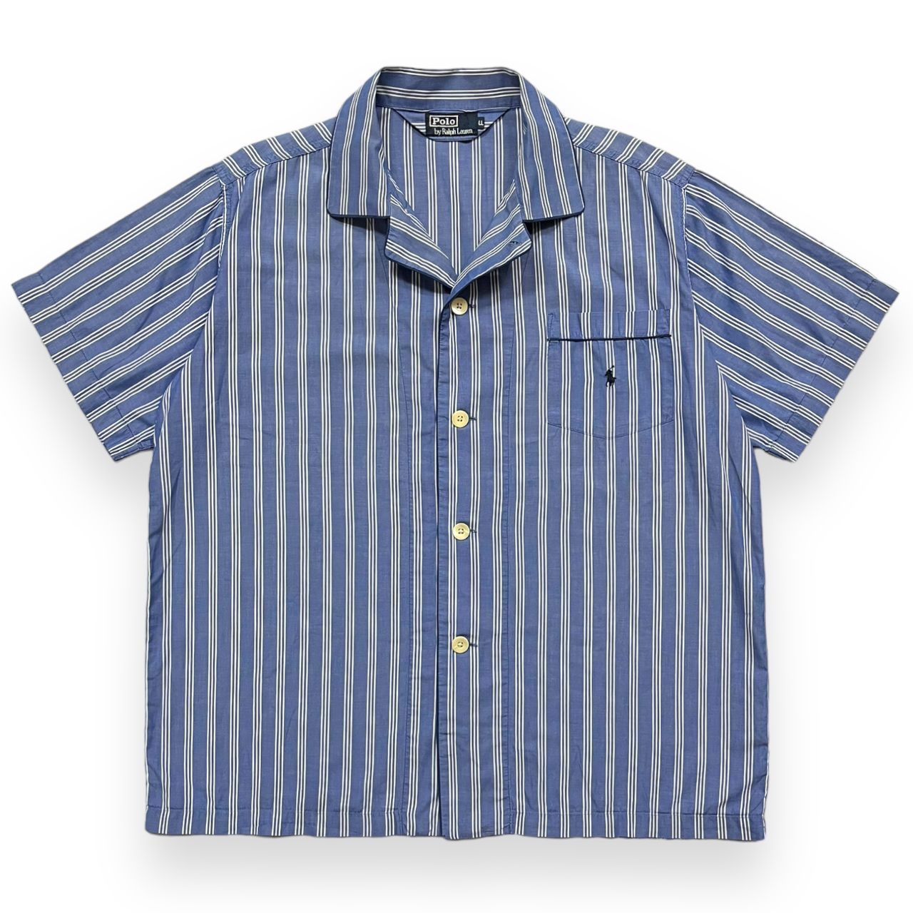 supreme】古着 半袖 パジャマシャツ オープンカラー ストライプ