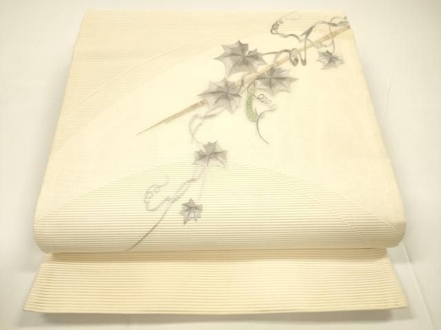 平和屋着物＊夏物 中国三大刺繍 相良刺繍 総刺繍 絽綴れ 太鼓柄袋帯 成り物蔦の葉文 正絹 DAAY8169cm