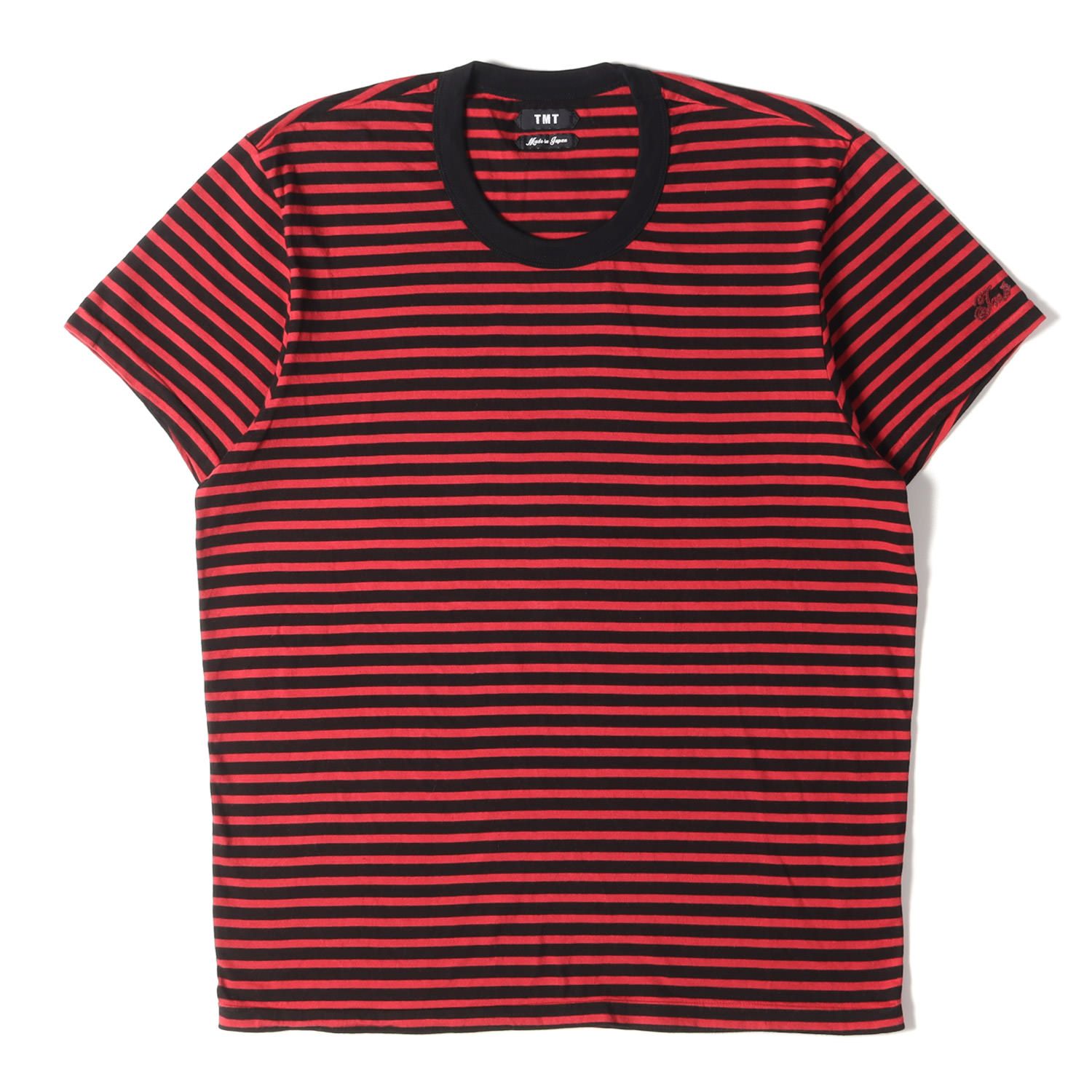 TMT ティーエムティー Tシャツ サイズ:L 20SS ボーダー クルーネック Tシャツ レッド ブラック 赤黒 トップス カットソー 半袖 ブランド アメカジ ストリート