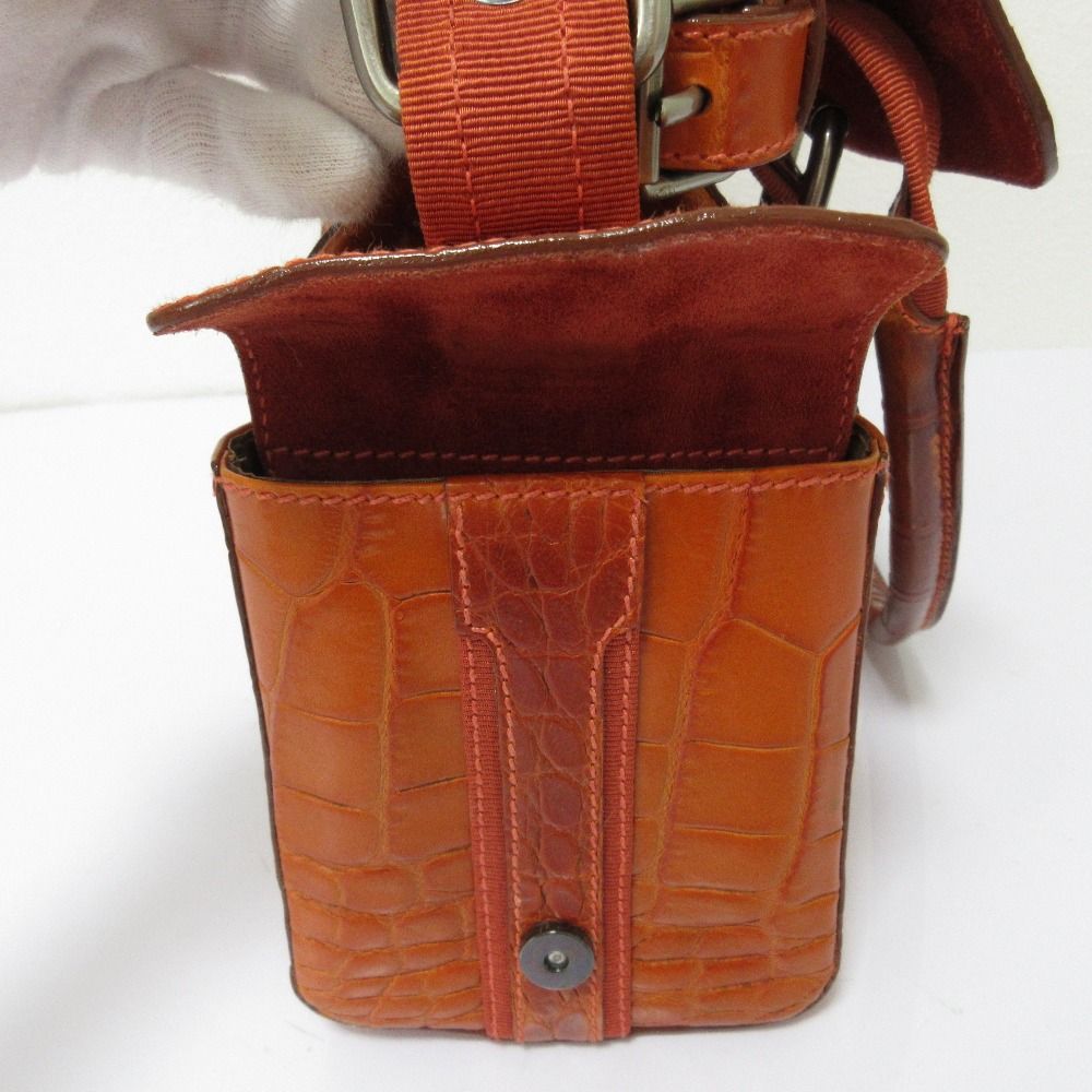 良品 AIGNER アイグナー クロコ型押し レザー トートバッグ