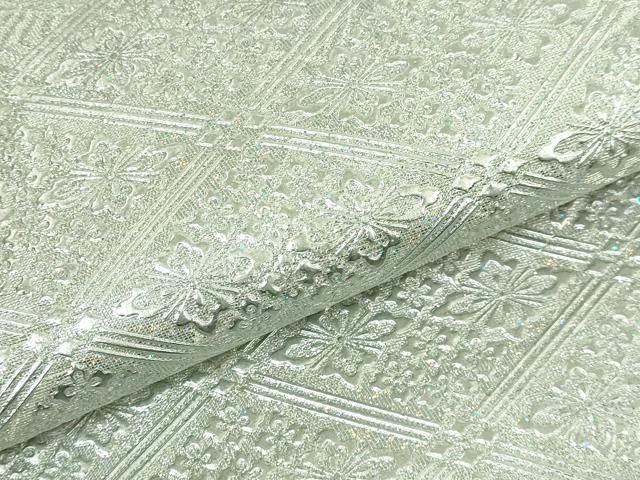 平和屋本店■極上　 金彩友禅　卓越技能者・名工・和田光正　太鼓柄袋帯　花菱文　銀彩　逸品　DZAA6284kh5 平和屋本店□極上 金彩友禅 卓越技能者・名工・和田光正 太鼓柄袋帯