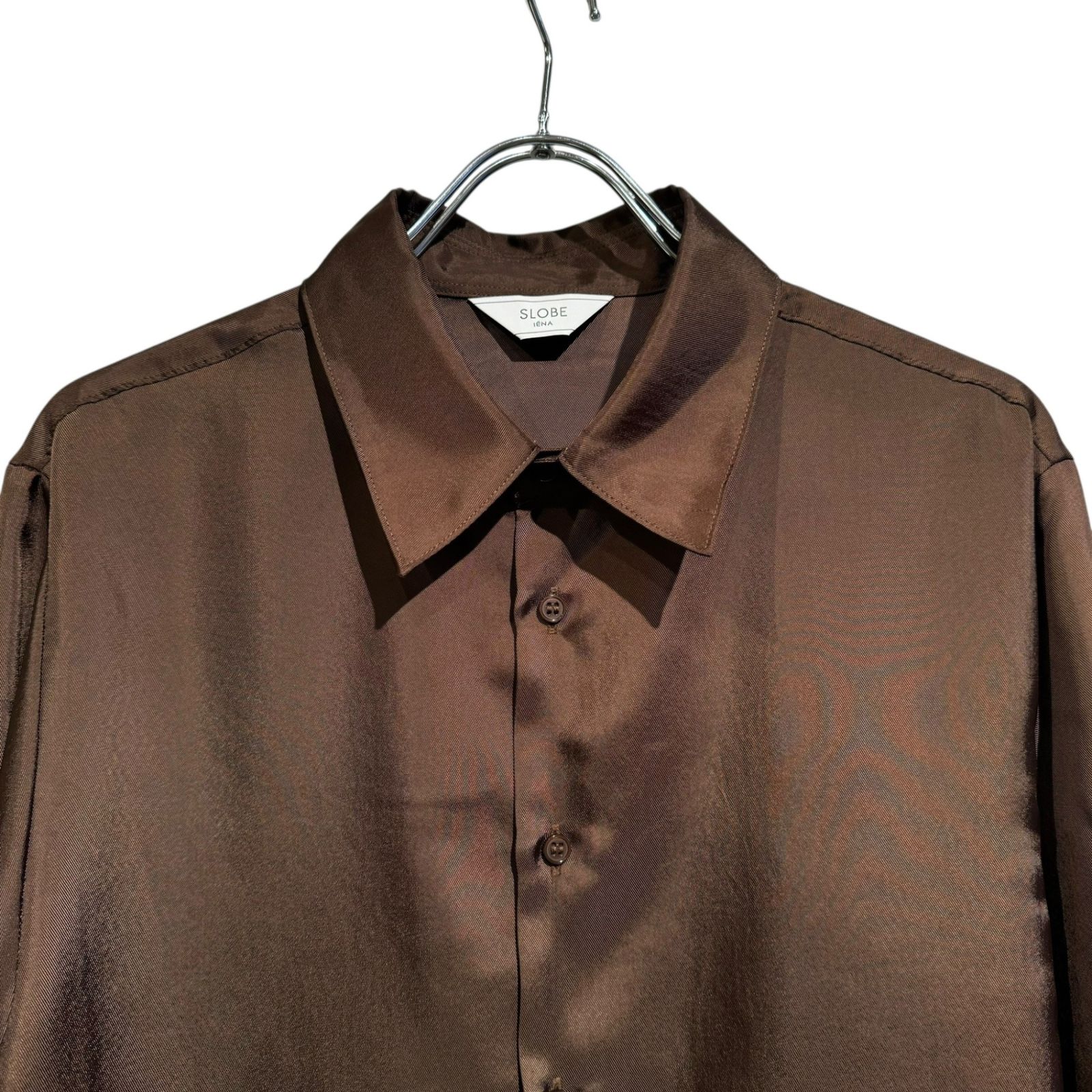 SLOBE IENA スローブイエナ AYUPIYOサテンシャツ ブラウン WEB/一部店舗限定》AYUPIYOサテンシャツ | スローブ イエナ(SLOBE IENA