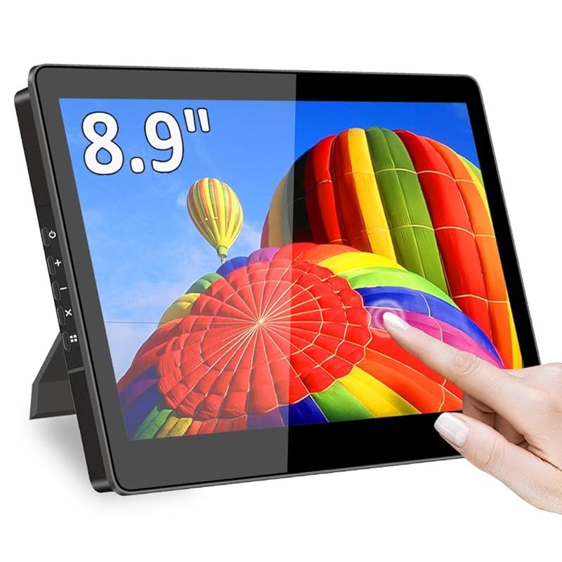 新着商品 Cuview ミニ モニター 8 インチ タッチパネル FHD 1920x1200 小型モニター USB Type C HDMI ミニ ディスプレ IPS 画面 450Nits 度 VESA対応 スピーカー内蔵 自立型 raspberry pi 1