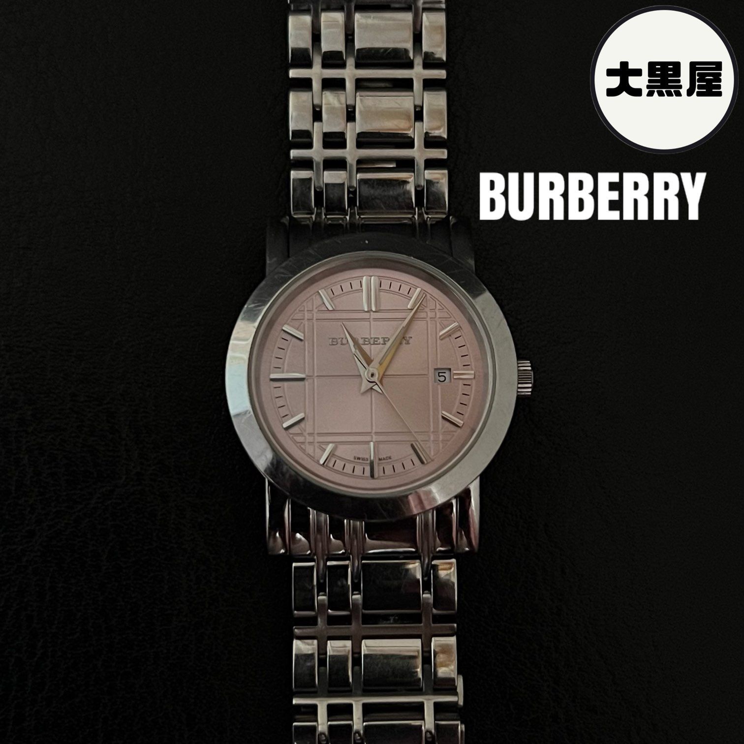 正規品得価Burberry 腕時計　ピンク　チェック 腕時計