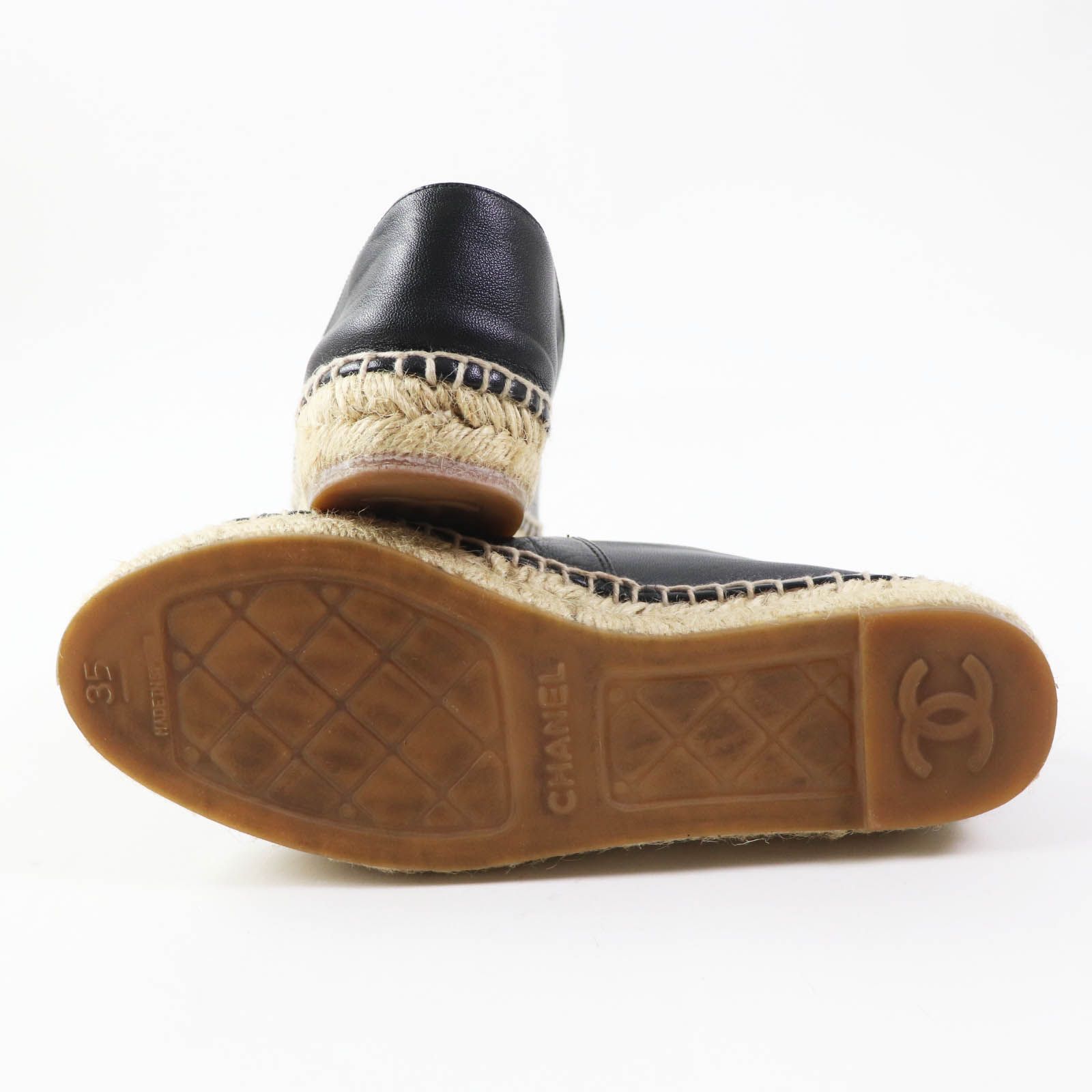 美品 CHANEL エスパドリーユ スリッポン スニーカー 黒 35 シャネル 美品 CHANEL エスパドリーユ スリッポン スニーカー 黒 35 シャネル 美