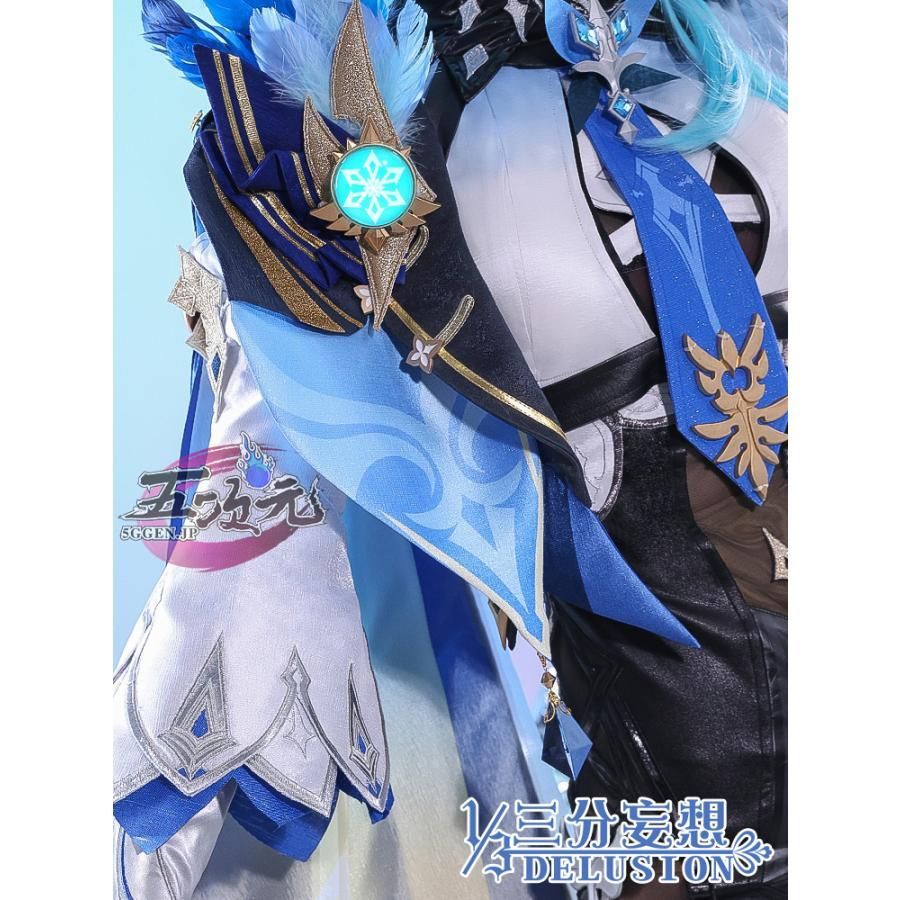 三分妄想 原神 コスプレ エウルア 衣装セット ウィッグ 靴 武器