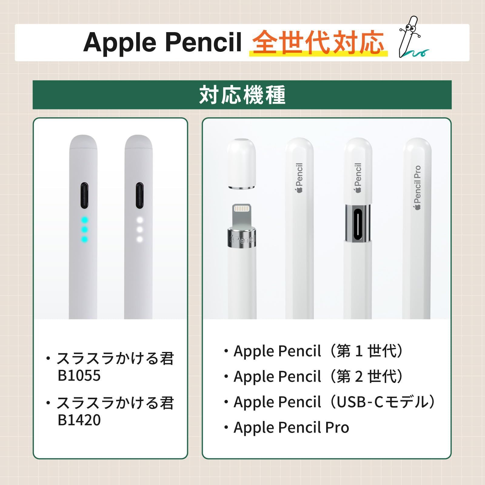 Apple Pencil 未使用　説明書付き Apple 【3個入】Apple Pencil ペン先 チップ アップルペンシル